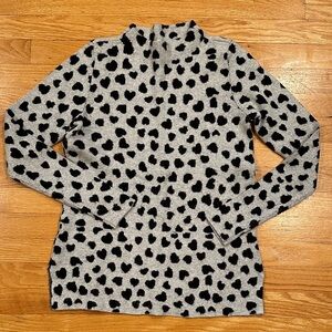 LOFT ♡ Print Mock Neck Wool Sweater Blend, Size S